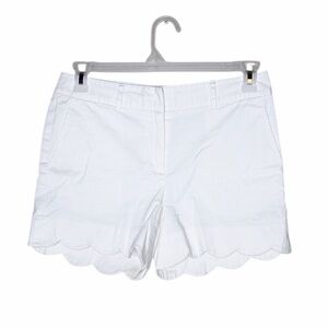 J. McLaughlin White Scalloped Hem Women Shorts